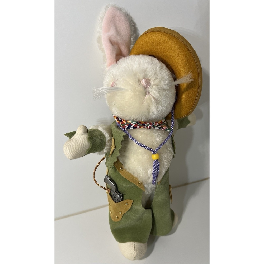 Gund Playthings Past Series #9551 COWBOY RABBIT 1st Ed with Box Mohair 10"